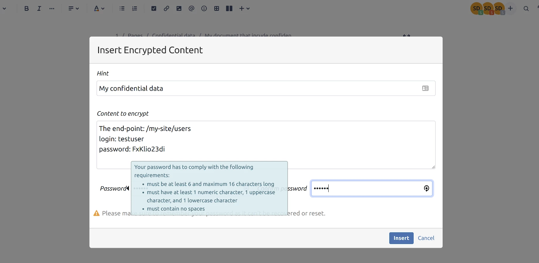 Encrypted Content for Confluence